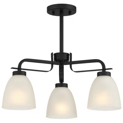 Minka Lavery Minka Lighting Kaitlen 20 1/4" Black Finish White Glass Ceiling Light