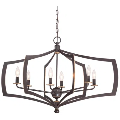 Minka Lavery Minka Middletown 34" Wide Downton Bronze 6-light Oval Chandelier