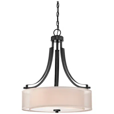Minka Lavery Minka Parsons Studio 20 1/2" Wide Sand Coal Black Drum Pendant Light