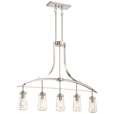 Minka Lavery Minka Poleis 39" Wide Brushed Nickel Kitchen Island Light Chandelier