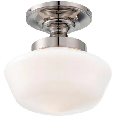 Minka Lavery Minka Schoolhouse Style 12" Wide Polished Nickel Ceiling Light