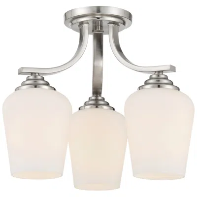 Minka Lavery Minka Shyloh 15 1/2" Wide Nickel And White Glass 3-light Ceiling Light