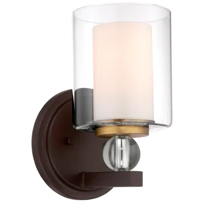Minka Lavery Minka Studio-5 9 1/2" High Bronze And Natural Brush Wall Sconce