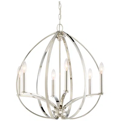 Minka Lavery Minka Tilbury 24" Wide Polished Nickel 6-light Chandelier