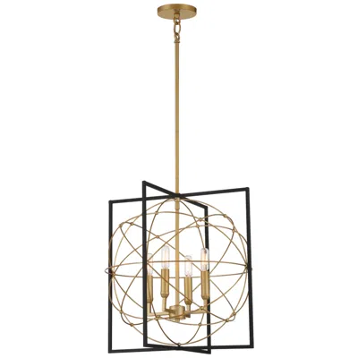 Minka Lavery Minka Titans Trace 19" Sand Coal Painted Honey Gold 4-light Pendant