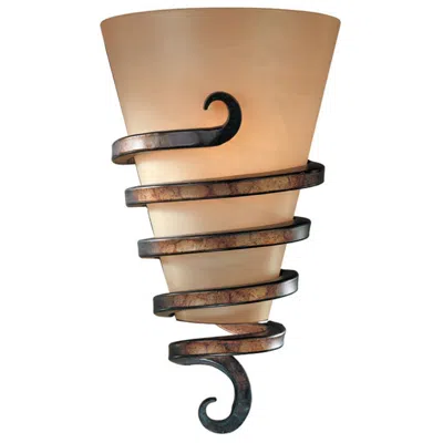 Minka Lavery Minka Tofino 15"high Bronze Metal Cream Glass Wall Sconce