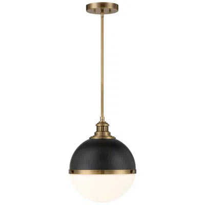 Minka Lavery Minka Vorey 13" Wide Oxidized Aged Brass And Coal Globe Pendant Light