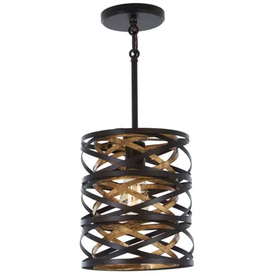 Minka Lavery Minka Vortic Flow 8 1/2" Wide Dark Bronze And Mosaic Gold Mini Pendant