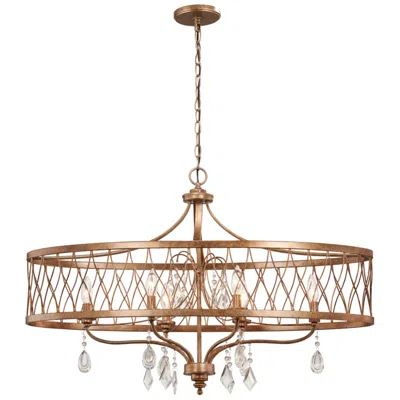 Minka Lavery Minka West Liberty 36" Wide Olympus Gold 6-light Drum Chandelier