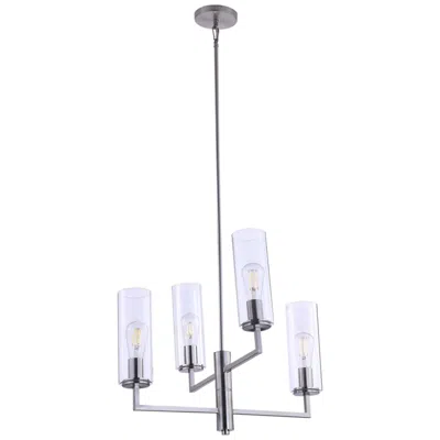 Minka Lavery Minka-lavery Acacia 4-light Brushed Nickel And Clear Glass Chandelier