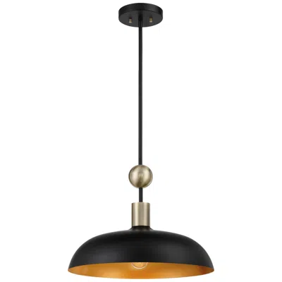 Minka Lavery Minka-lavery Biloxi 1-light Coal Black And Antique Brass Pendant