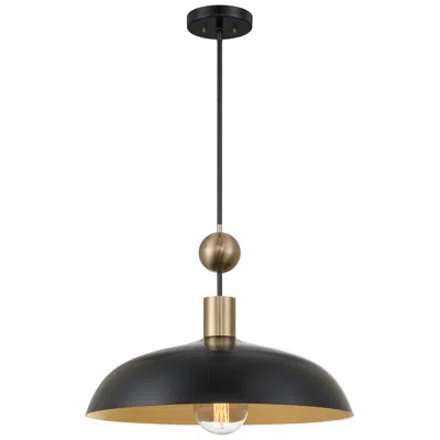 Minka Lavery Minka-lavery Biloxi 1-light Coal Black And Antique Brass Pendant