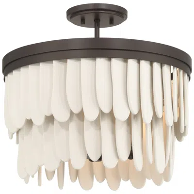 Minka Lavery Minka-lavery Briscade 6-lt 18-in Semi-flush Mount - Dark Bronze And White
