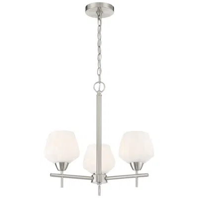 Minka Lavery Minka-lavery Camrin 3-light Brushed Nickel And Etched Opal Glass Chandelier