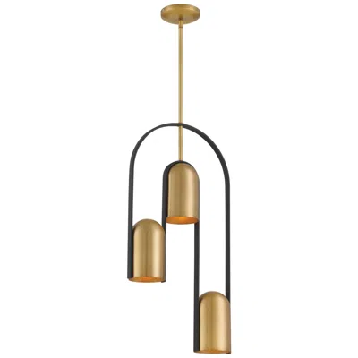 Minka Lavery Minka-lavery Cane 3-light 4.25-in Brass And Sand Coal Black Indoor Pendant