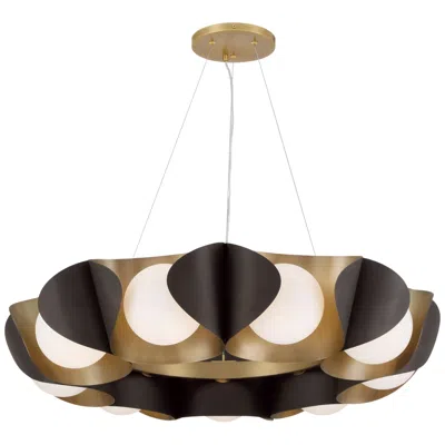 Minka Lavery Minka-lavery Flare 9-light 34.25-in Dark Bronze And Brass Indoor Pendant
