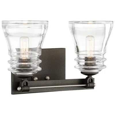 Minka Lavery Minka-lavery Graham Ave 2-light Smoked Iron And Brushed Nickel Bath