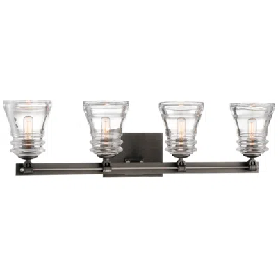 Minka Lavery Minka-lavery Graham Ave 4-light Smoked Iron And Brushed Nickel Bath Light