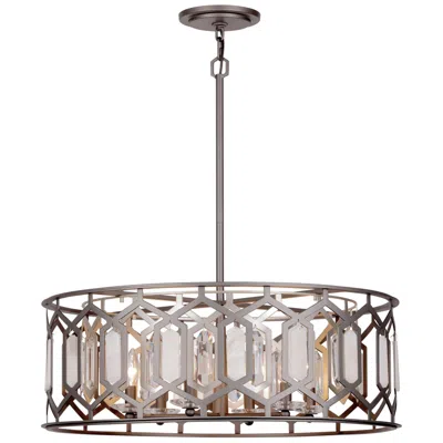 Minka Lavery Minka-lavery Hexly 6-light Bronze And Sultry Silver 28-in Dia. Pendant