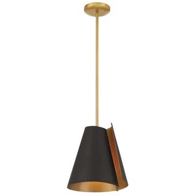 Minka Lavery Minka-lavery Hillcrest 1-light 12-in Dark Bronze And Legacy Brass Pendant