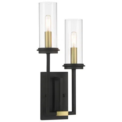 Minka Lavery Minka-lavery Hillstone 2-light Black And Soft Brass Wall Sconce