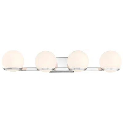 Minka Lavery Minka-lavery Hollywood Nights 4-light Chrome Vanity With Opal Glass Shade