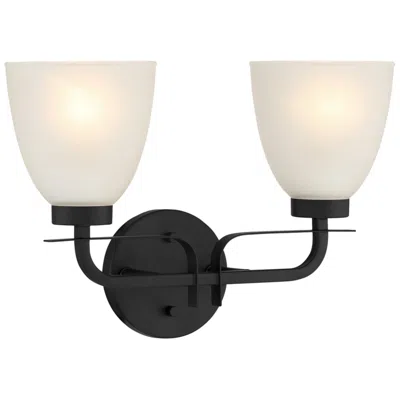 Minka Lavery Minka-lavery Kaitlen 2-light Coal Black Vanity Light With Glass Shades
