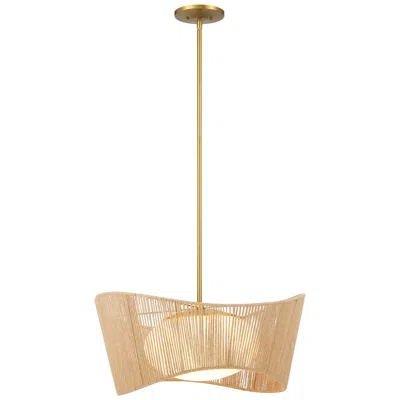 Minka Lavery Minka-lavery Key Largo 21" Opal Glass And Rope Modern Pendant Light In Gold