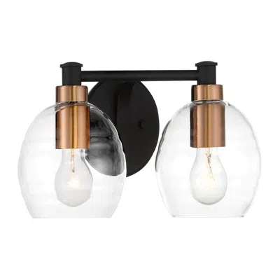 Minka Lavery Minka-lavery Keyport 2-light Sand Black And Brushed Brass Vanity Light