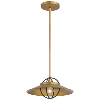 Minka Lavery Minka-lavery Newburie 1-light 12-in Brass And Matte Black Indoor Pendant