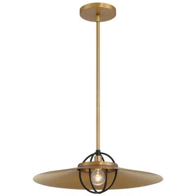 Minka Lavery Minka-lavery Newburie 1-light 17-in Brass And Black Pendant With Shade