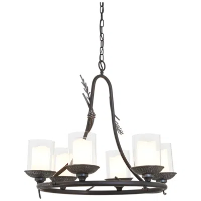 Minka Lavery Minka-lavery Ponderosa Ridge 6-light Spruce And Silver Chandelier