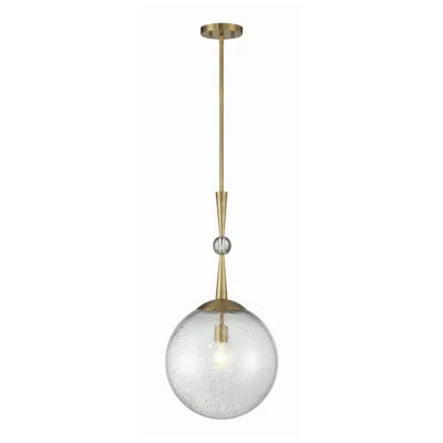 Minka Lavery Minka-lavery Populuxe 13 3/4" Oxidized Aged Brass Seeded Glass Pendant