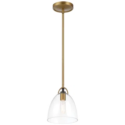 Minka Lavery Minka-lavery Sommersby 1-light 7-in Brass And Matte Black Indoor Pendant