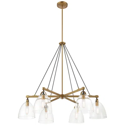 Minka Lavery Minka-lavery Sommersby 6-light 36-in Brass And Black Chandelier With Shades