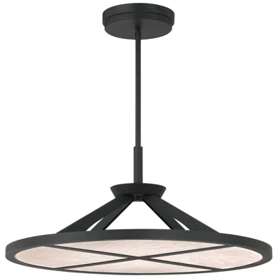 Minka Lavery Minka-lavery Stiles Led 28-in Sand Coal Black Pendant With Alabaster Shade