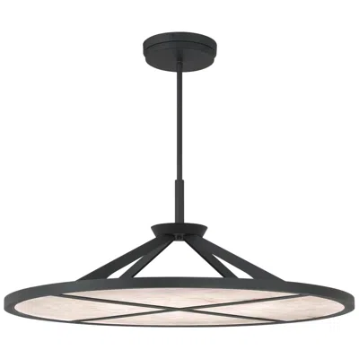 Minka Lavery Minka-lavery Stiles Led 36-in Sand Coal Black Pendant With Alabaster Shade