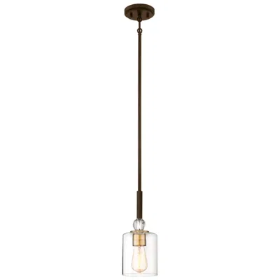 Minka Lavery Minka-lavery Studio-5 Bronze And Brass 5" Wide Glass Mini-pendant