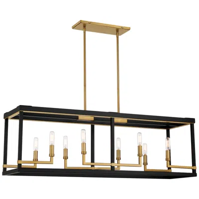 Minka Lavery Minka-lavery Union Estates 8-light Black And Soft Brass Island Chandelier