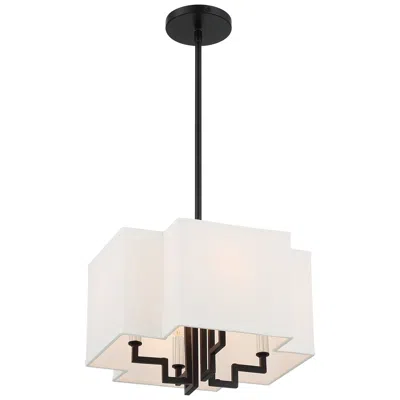 Minka Lavery Minka-lavery Upham Estates 4-light Black And Polished Nickel Pendant