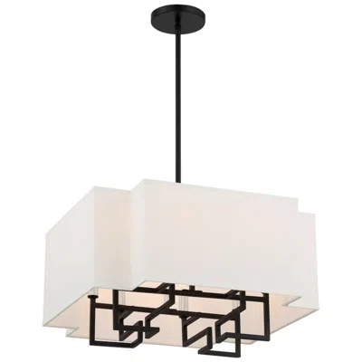 Minka Lavery Minka-lavery Upham Estates 8-light Black And Polished Nickel Pendant