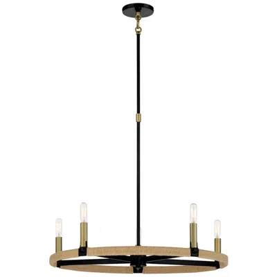 Minka Lavery Minka-lavery Windward Passage 5-light Coal And Soft Brass Chandelier