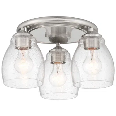 Minka Lavery Minka-lavery Winsley 3-light Brushed Nickel Flush Mount With Clear Shades