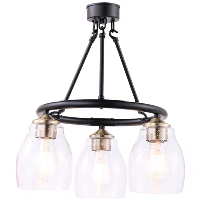 Minka Lavery Minka-lavery Winsley 3-light Coal And Stained Brass Chandelier