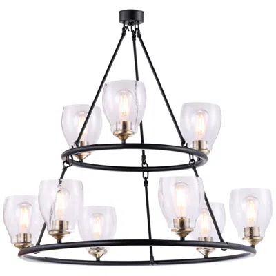 Minka Lavery Minka-lavery Winsley 9-light Coal And Stained Brass Chandelier