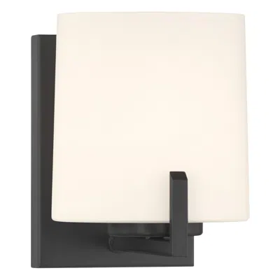Minka Lavery Mirelle 1-light 6-in Matte Black Vanity Light With Glass Shade