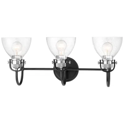 Minka Lavery Monico 26"w Matte Black Polished Nickel 3-light Bath Light