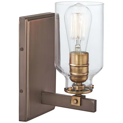 Minka Lavery Morrow 10" High Harvard Court Bronze And Gold Wall Sconce