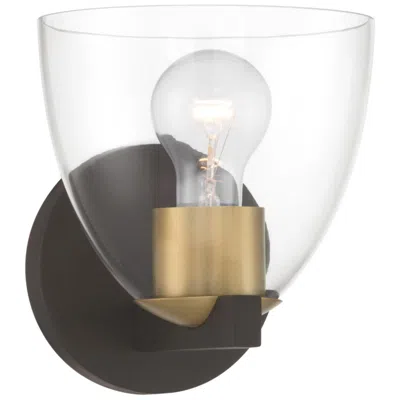Minka Lavery Noellea 1-light 6.5in Bronze And Brass Vanity Light With Shade