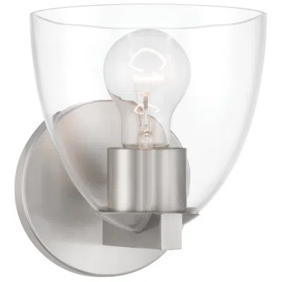 Minka Lavery Noellea 1-light 6.5-in Brushed Nickel Vanity Light With Shade